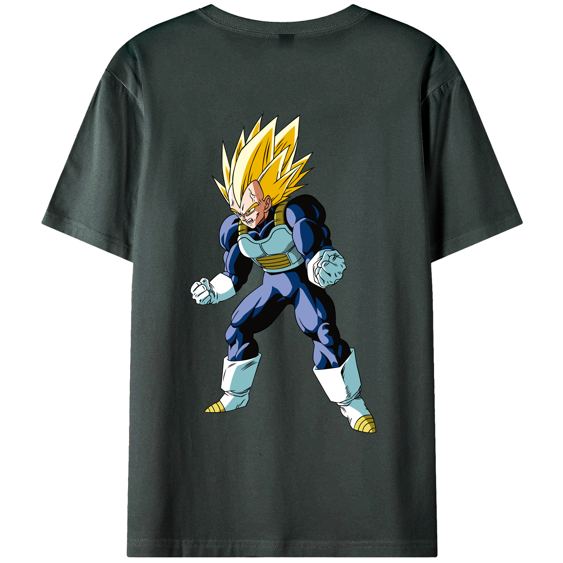 （画像用） ドラゴンボール ベジータ四世（Bejīta Yonsei）DRAGON BALL Vegeta IV 綿100％ メンズ半袖Tシャツ（バックプリント） 通気性